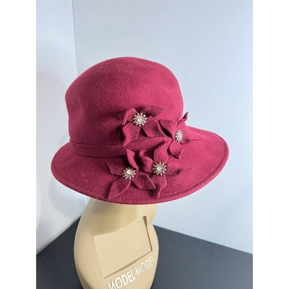 Vintage Betmar New York Red 100% Wool Hat T874